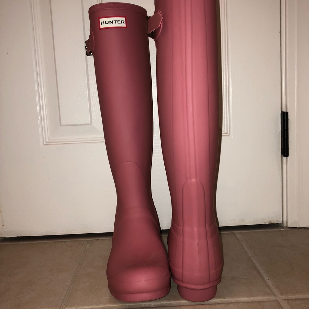 pink hunter rain boots